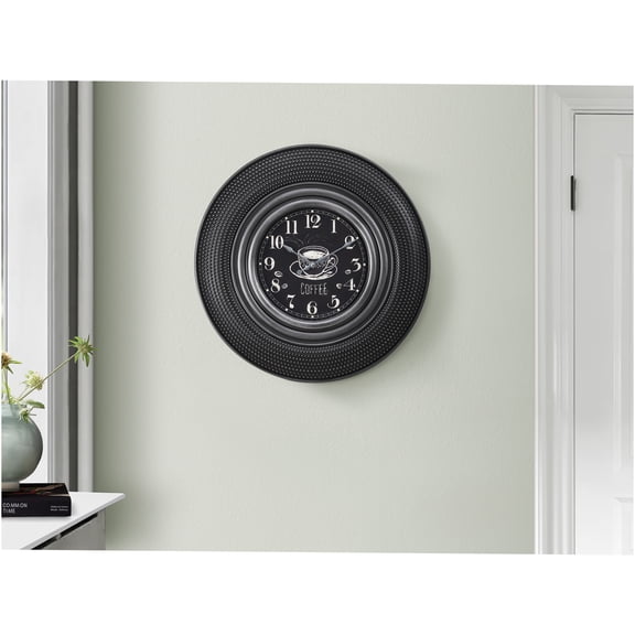 JERFIT 20 Inch Round Wall Clock Silent Non-Ticking Quartz Movement Modern Grey Analog Clock with Glass Face for Living Room Kitchen Office