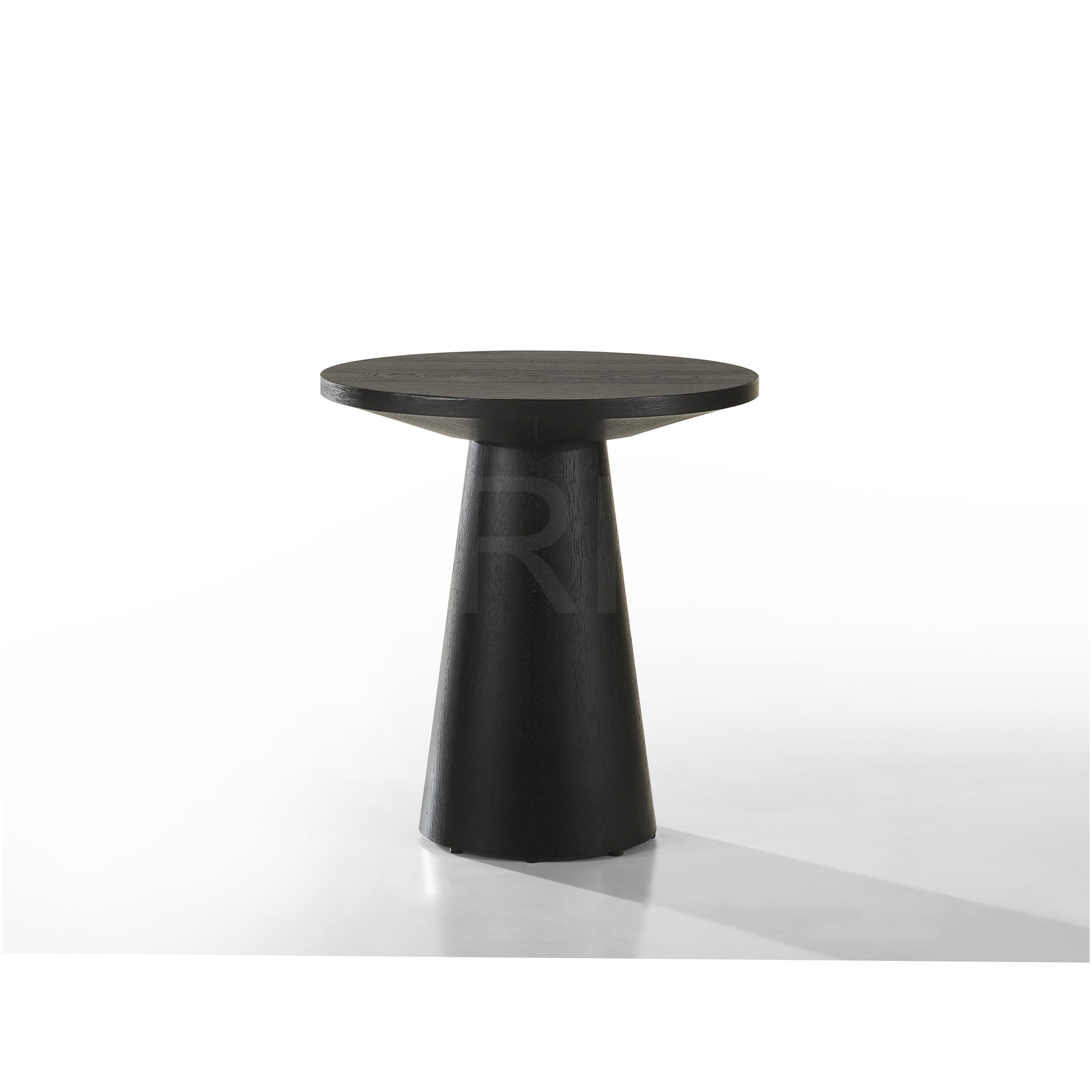 JERFIT 20 inch Round Console Table with Pedestal Base, Ebony Black Wood ...