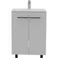 thumbnail image 1 of JERFIT 23.8" White Bathroom Vanity Cabinet with Sink, Particle Board Floor Storage Cabinet for Bathroom, 1 of 6