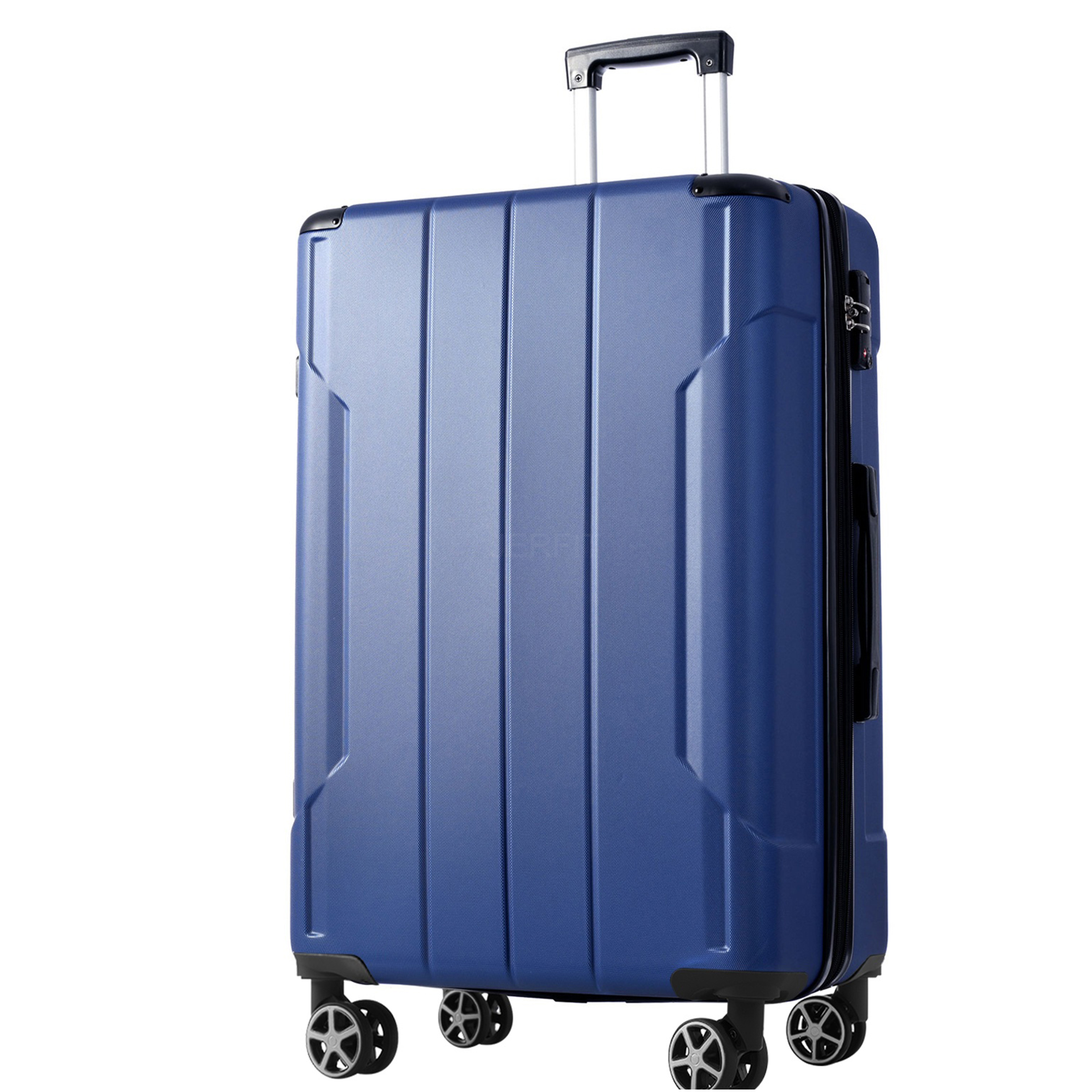 JERFIT 24" Expandable Hardshell Suitcase, Lightweight ABS Checked Luggage w/ 8 Spinner Wheels & TSA Lock, Blue