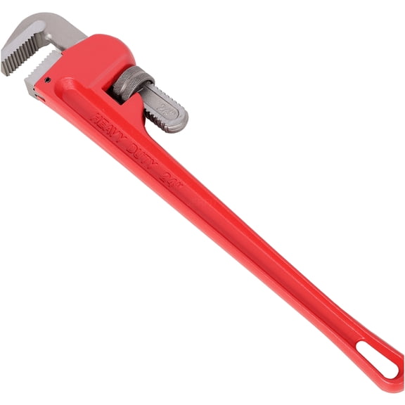 JERFIT 24" Heavy Duty Straight Pipe Wrench, Adjustable Steel Plumber Wrench for 3/4" to 3" Pipes, Non-Slip Grip, Ergonomic Handle, Red