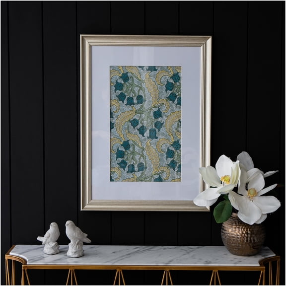 JERFIT 24x32 inch Floral Wall Art with Gold Frame, Multicolor Flower Canvas Print for Living Room, Bedroom, Office Decor