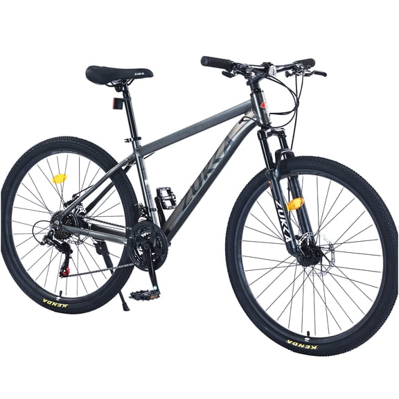 JERFIT 27.5" 21-Speed All-Terrain Mountain Bike for Adults, Lightweight Aluminum Frame, Front Suspension, Dual Disc Brakes, Grey