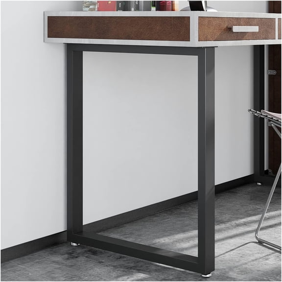 JERFIT 28 Inch Black Metal Table Legs Set of 2, Heavy Duty Industrial Desk Legs for Dining Table, Office Desk, Computer Table, Workbench & Furniture Making