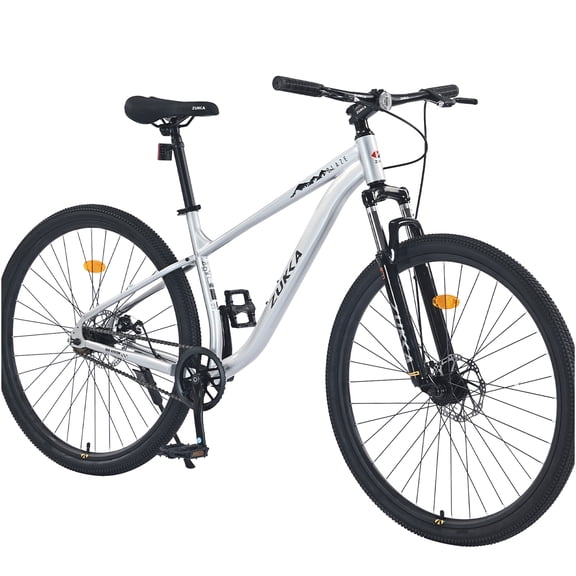 JERFIT 29" Men's & Women's All-Terrain Mountain Bike, Single Speed with Front Suspension, 29 Inch Wheels, Steel Frame, Disc Brakes for Adults & Teens