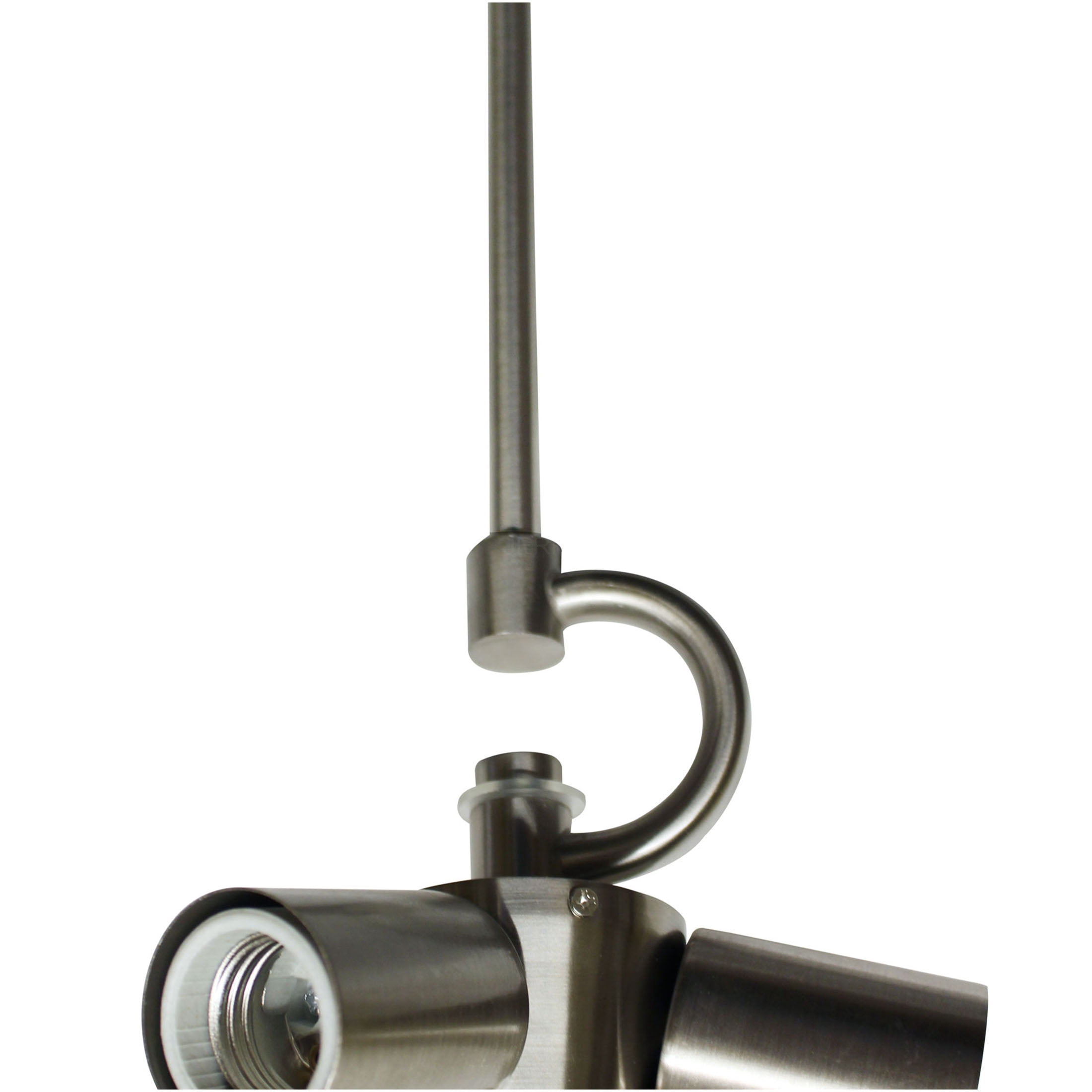 JERFIT 3-Light Industrial Pendant Light Fixture with Linen Shade, Vintage Ceiling Hanging Light for Kitchen Island, Dining Room, Brushed Nickel