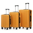 thumbnail image 1 of JERFIT 3-Piece ABS Hardshell Spinner Luggage Set with TSA Lock, 20/24/28 Inch Carry On Suitcases, 360° Silent Wheels, Black and Orange, 1 of 10
