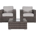 thumbnail image 1 of JERFIT 3-Piece Brown Wicker Patio Sofa Set with Cushions, All-Weather Aluminum Frame Outdoor Conversation Set for Garden, Poolside, 1 of 6
