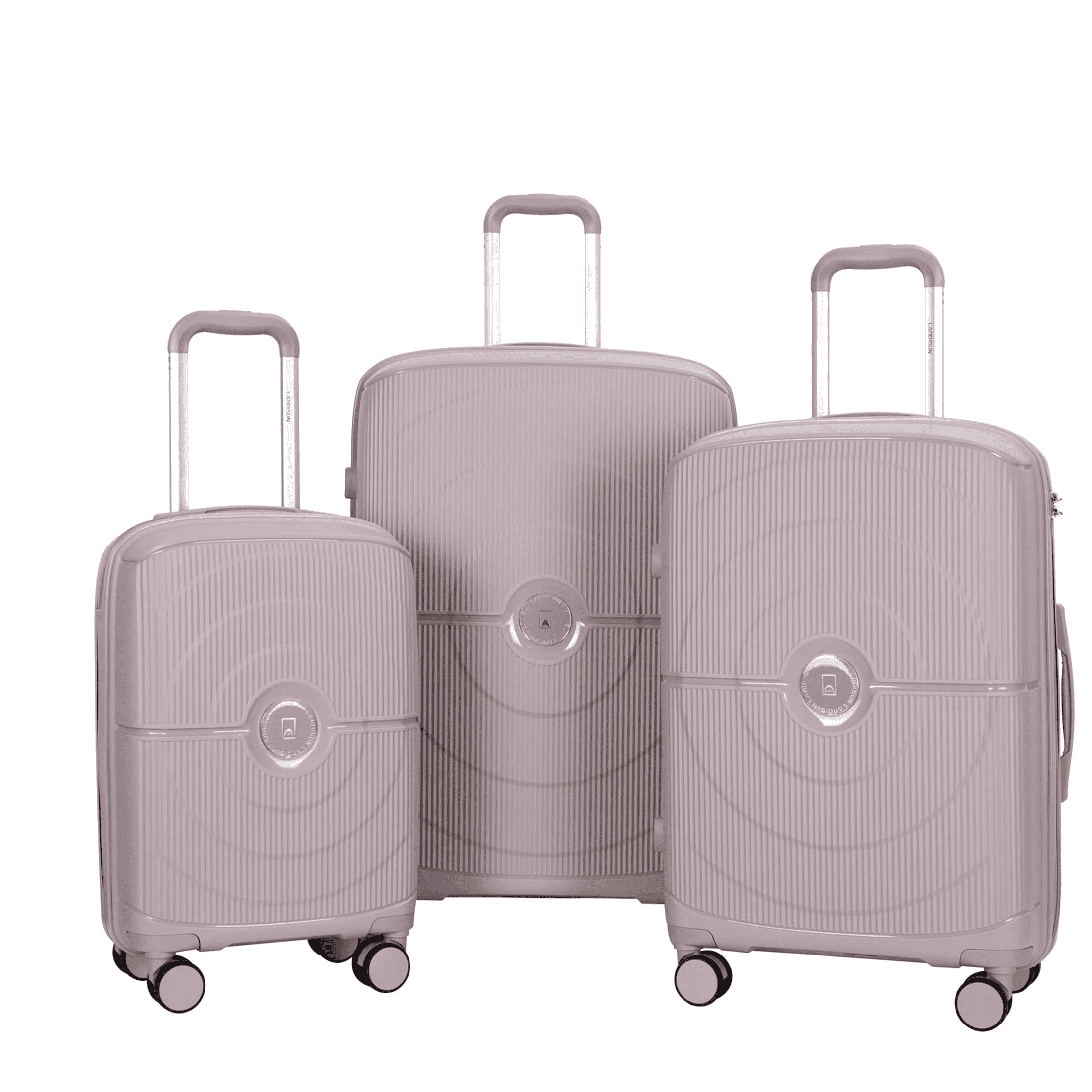 JERFIT 3-Piece Hard Shell Spinner Luggage Set with TSA Lock - 20" Carry-On, 24", 28" Checked Suitcases, Greige