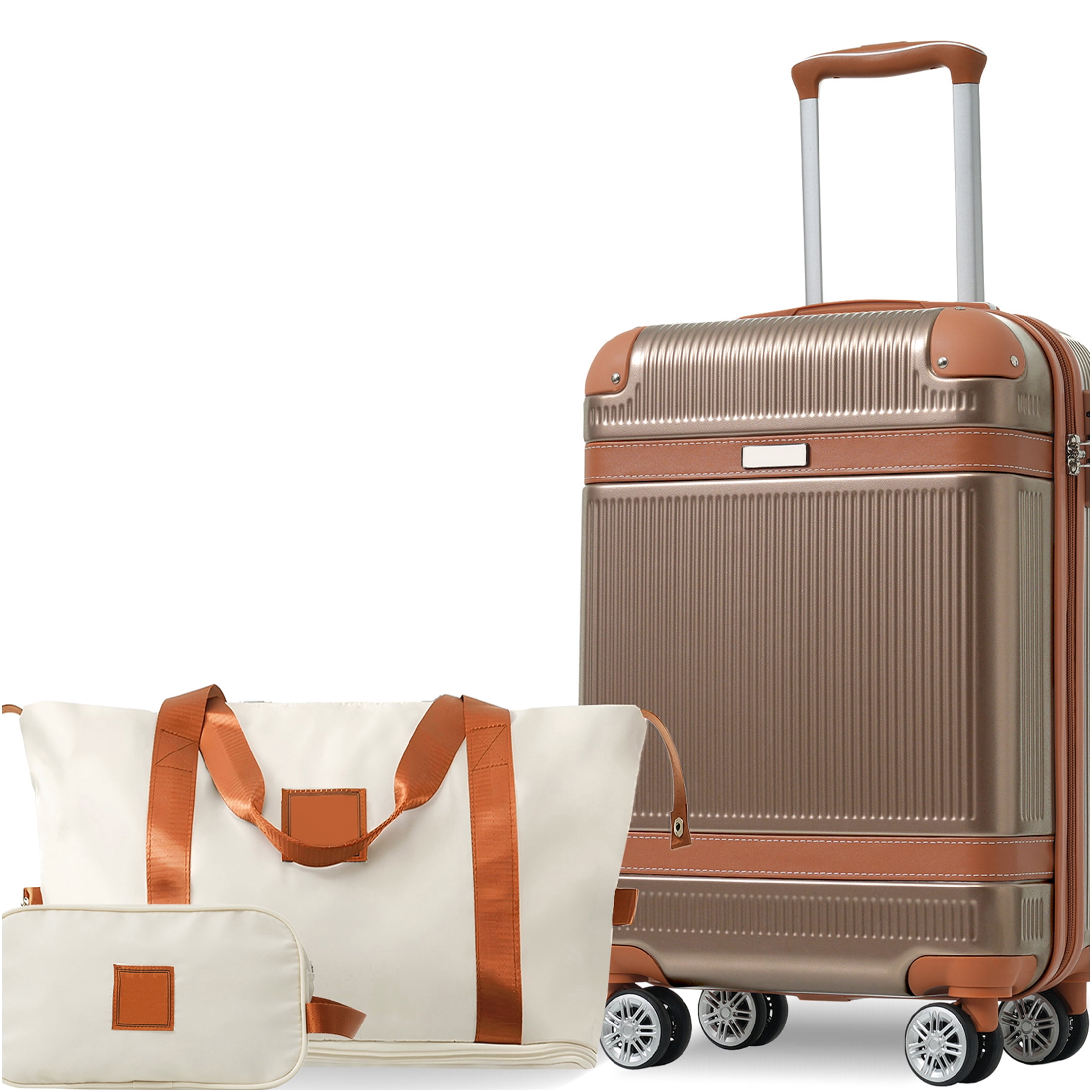 JERFIT 3-Piece Hardshell Spinner Luggage Set with TSA Lock, Expandable Carry-On Suitcase, Durable ABS Lightweight Checked Bag for Men Women Travel