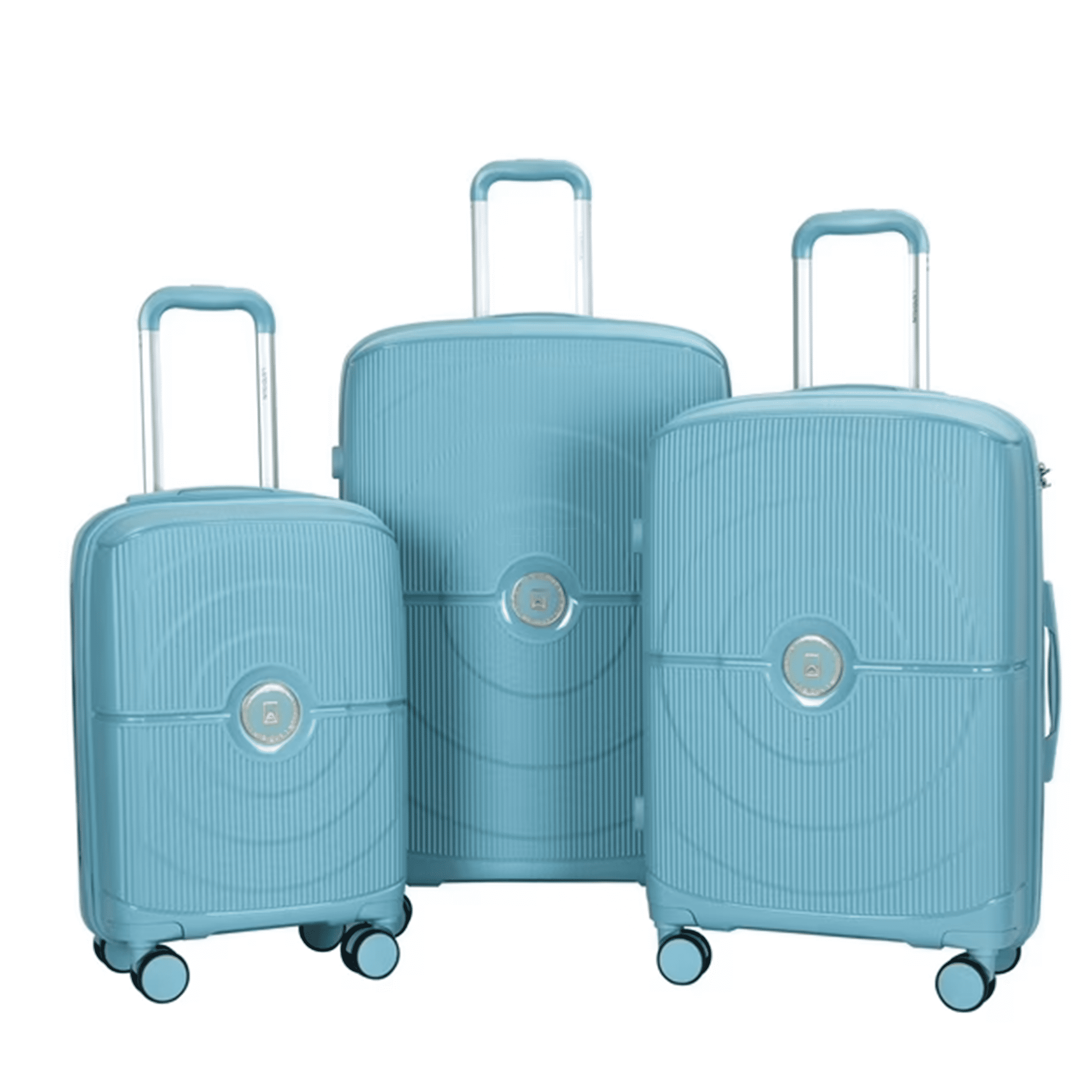 JERFIT 3-Piece Hardside Luggage Set with Spinner Wheels, TSA Lock, Dark Blue Suitcases for Carry On and Checked Travel