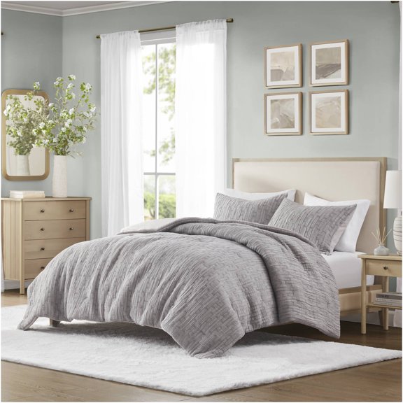 JERFIT 3-Piece King Bedding Set - All Season 100% Cotton Comforter & Shams, Chocolate Sateen Weave, Hypoallergenic