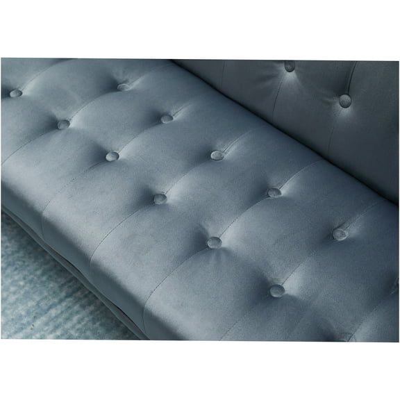 JERFIT 3-Seater Convertible Sofa Bed with Storage, Dark Gray Velvet Futon Couch for Small Spaces