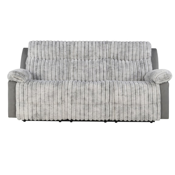 JERFIT 3-Seater Fabric Recliner Sofa with Manual Recliner, Grey Transitional Couch for Living Room