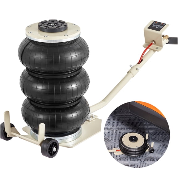 JERFIT 3 Ton Pneumatic Air Bag Jack, White Steel Lifting Tool for Cars SUVs and Pickups