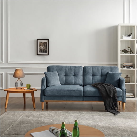 JERFIT 3-in-1 Convertible Corduroy Sleeper Sofa Bed with Storage Pockets, Pull Out Bed for Small Spaces, Beige