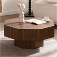 thumbnail image 1 of JERFIT 30.51 inch Octagon Coffee Table for Living Room, Walnut Finish MDF Top, Mid-Century Modern Accent Table for Bedroom, Office, 1 of 9
