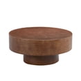 thumbnail image 1 of JERFIT 31.5 Inch Round Modern Coffee Table for Small Spaces, Walnut Faux Burl Wood Pedestal End Table for Living Room, Apartment, 1 of 10