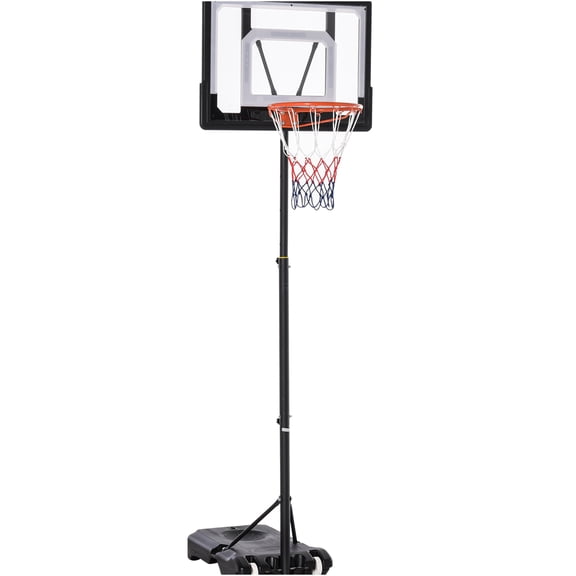 JERFIT 33" Portable Basketball Hoop System with Wheels, Height Adjustable 5FT to 7FT, Indoor Outdoor Basketball Goal Stand with Stable Base for Kids and Adults
