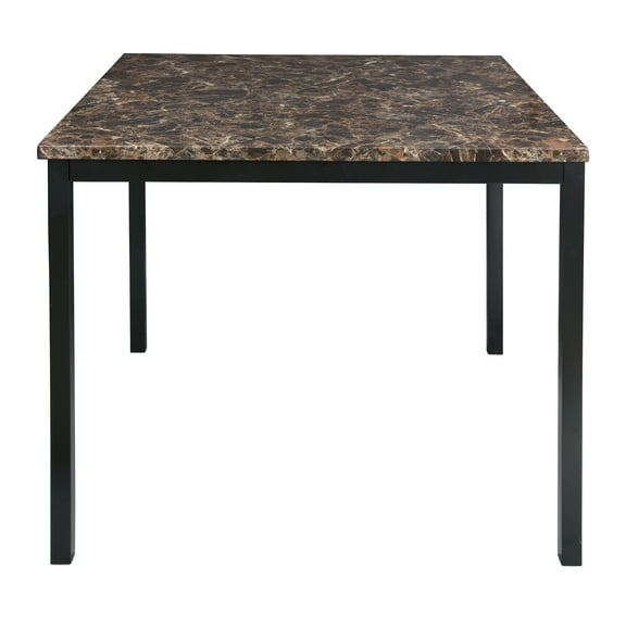 JERFIT 36 Inch Counter Height Dining Table for 4, Square Faux Marble Top Kitchen Table with Metal Frame, Black Transitional Breakfast Nook Table