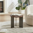 thumbnail image 1 of JERFIT 36 Inch Round Coffee Table for Living Room, Modern Espresso Brown Wood Grain Top with Sturdy Black Metal Legs, Easy Assembly Center Table, 1 of 9