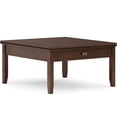 thumbnail image 1 of JERFIT 36 Inch Square Wood Coffee Table with Drawer, Dark Brown Finish Storage Cocktail Table for Living Room, 1 of 10