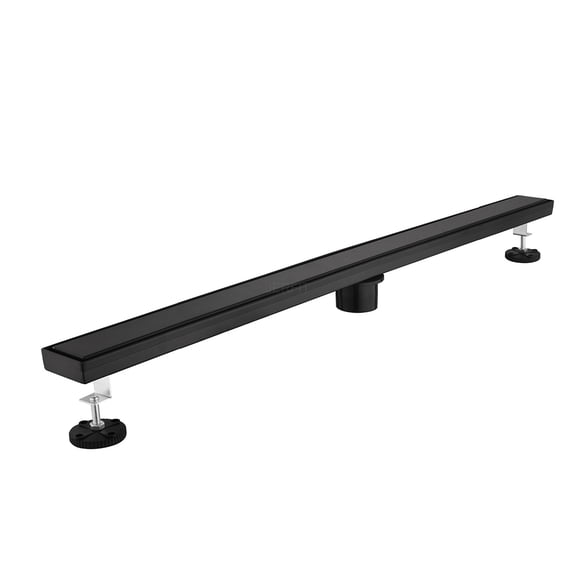 JERFIT 36" Modern Linear Shower Drain Channel with Tile Insert, Matt Black Stainless Steel, Anti-Clog & Easy Clean Design for Bathroom Floor