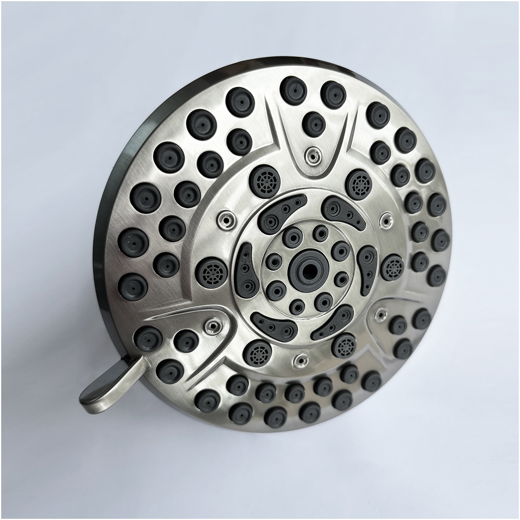 JERFIT 4.7 Inch High-Pressure Rain Shower Head, 10 Spray Modes, 360° Adjustable Brushed Nickel Showerhead with Anti-Clog Silicone Nozzles