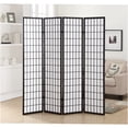 thumbnail image 1 of JERFIT 4 Panel Japanese Shoji Screen Room Divider with Black Wood Frame & Durable Paper Panels for Home & Office Privacy, 1 of 5