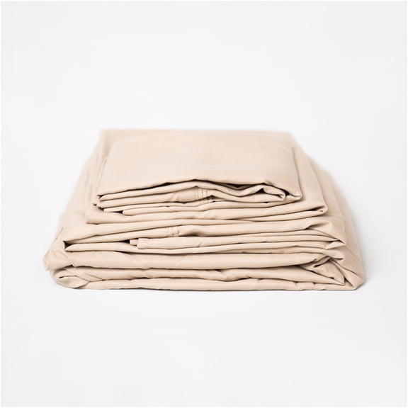 JERFIT 4-Piece Bamboo Viscose Sheet Set - Full Size, Khaki - Cooling, Hypoallergenic & Deep Pocket Fitted Sheet