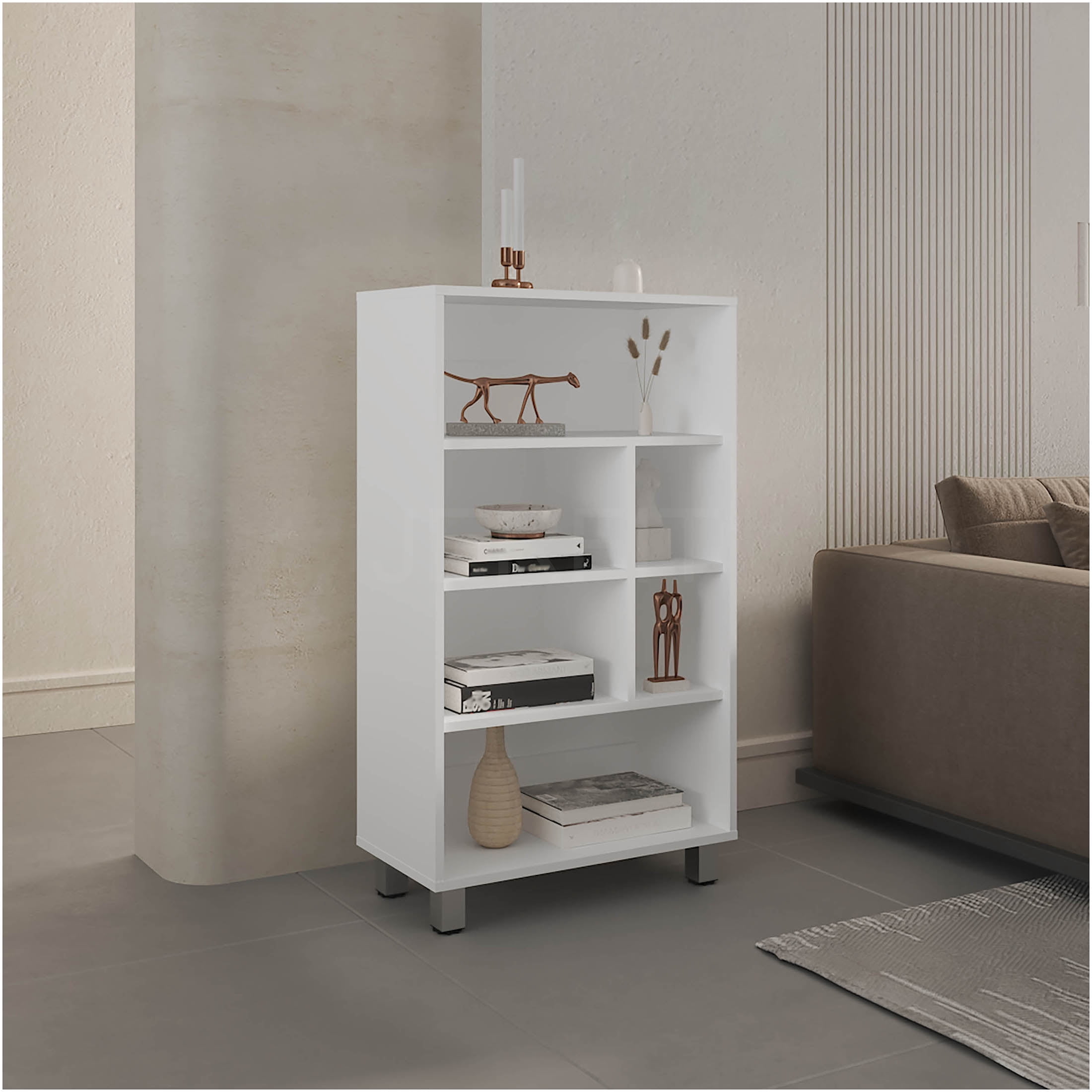 JERFIT 40 Inch White Freestanding Storage Cabinet, 4-Tier Organizer ...