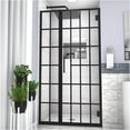 thumbnail image 1 of JERFIT 40x72 inch Frameless Pivot Shower Door with Patterned Glass, 10mm Tempered Glass, Open Entry Design in Matte Black for Bathroom, 1 of 9