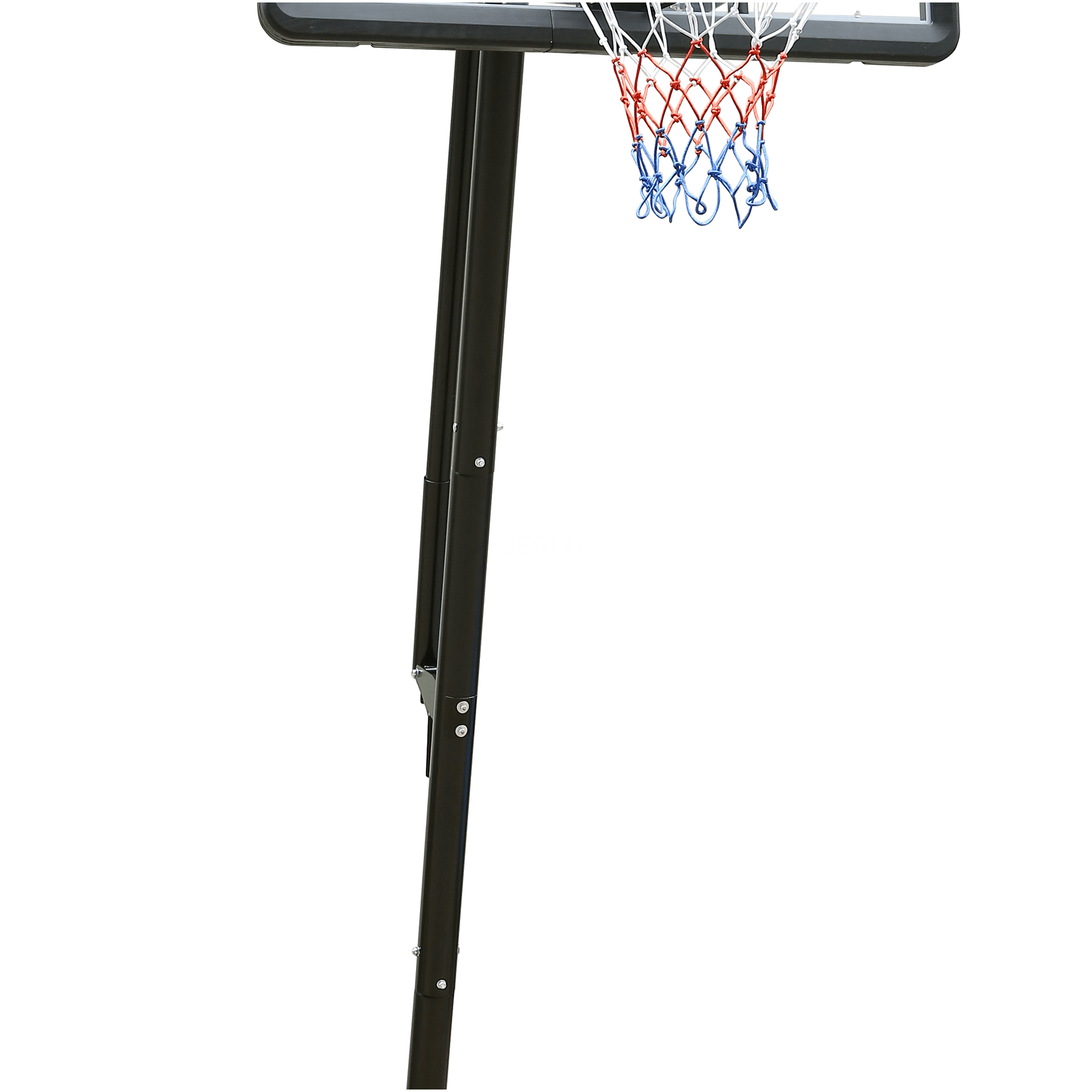 JERFIT 44" Portable & Adjustable Basketball Hoop System with Wheels, 7.5-10ft Height Adjustable Goal Post for Outdoor & Indoor Use, Durable Polycarbonate Backboard, Black+Gray