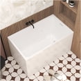 thumbnail image 1 of JERFIT 47 Inch Freestanding Acrylic Bathtub, Gloss White Rectangular Soaking Tub with Chrome Overflow Drain, CUPC Certified, 1 of 10