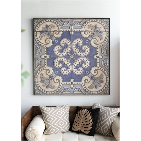 JERFIT 48x48 Inch Large Wall Art Panel, Multicolor Oversized Wood Wall Decor with Art Deco Design for Living Room, Dining Room, Bedroom or Office