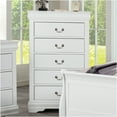 JERFIT 5-Drawer Transitional Chest, White Solid Wood Storage Tower with ...