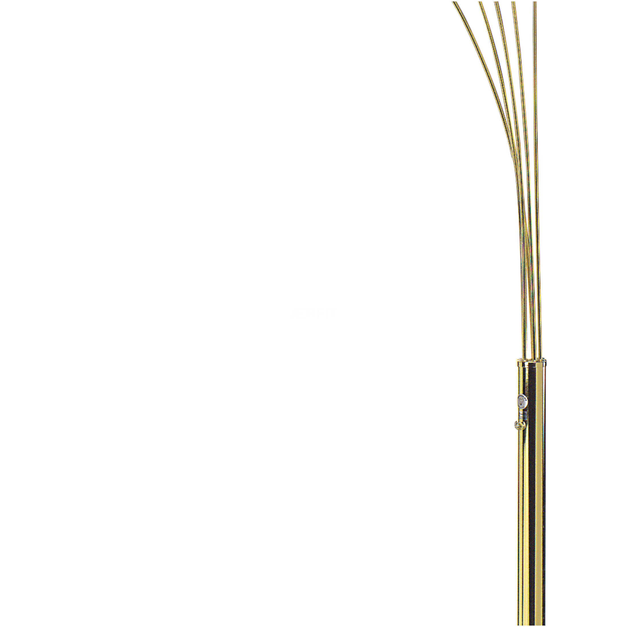 JERFIT 5-Head Adjustable Arc Floor Lamp, Gold Reading Light with 3-Way Switch, Modern Standing Lamp for Living Room