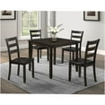 thumbnail image 1 of JERFIT 5-Piece Dark Brown Dining Set with Square Table and Ladder-Back Chairs for Kitchen, Breakfast Nook, Apartment, 1 of 7