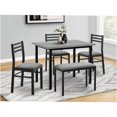 thumbnail image 1 of JERFIT 5-Piece Modern Dining Set with Table, 3 Chairs, and Bench for Small Space, Grey and Black, 1 of 6