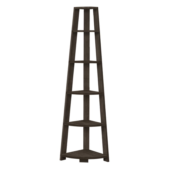 JERFIT 5-Tier Corner Bookshelf, 72" Tall Etagere Bookcase with Oak Finish for Living Room, Bedroom & Home Office