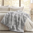 thumbnail image 1 of JERFIT 50x60 Inch Light Grey Faux Fur & Velvet Plush Throw Blanket for Couch, Bed, Sofa - Ultra Soft & Luxurious, 1 of 10