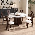 thumbnail image 1 of JERFIT 53 inch Round Dining Table Set for 6 with Marble Top and Solid Wood Cross Base, Modern Kitchen Table for 4-6 Seater Dining Room, 1 of 8
