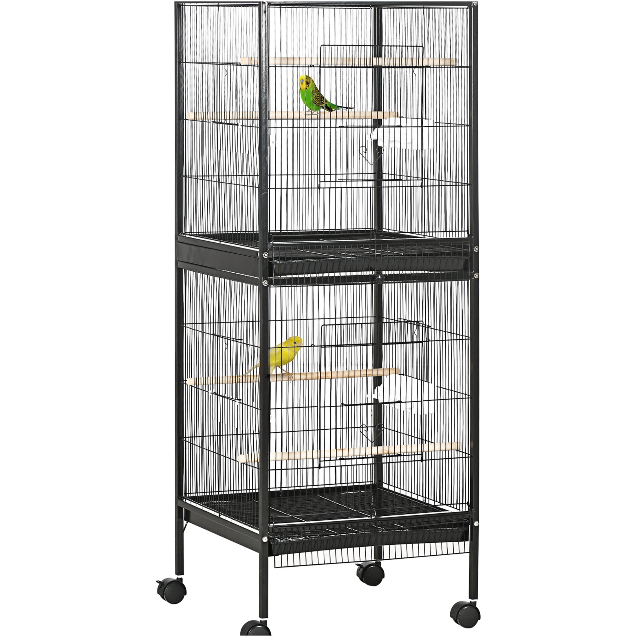 Picture Idea: Jerfit 55 Large Black Wood Bird Cage For Parakeets Canary
