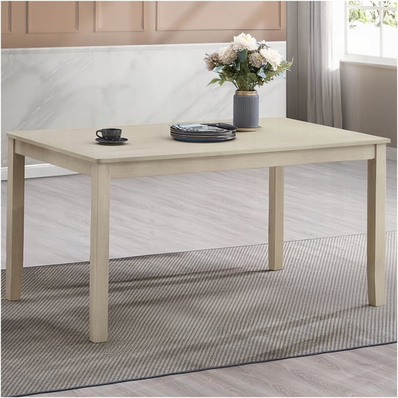 JERFIT 59 Inch Dining Table for 6, Antique Gray Wood Table, Modern Farmhouse Rectangular Kitchen Table, Formal & Casual Dining Room Furniture