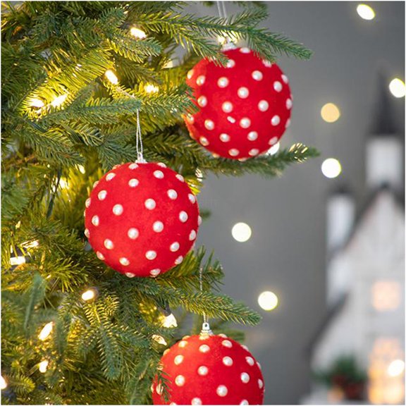 JERFIT 6-Pack Red Christmas Ball Ornaments, 3.9 Inch Festive Foam Holiday Decorations for Xmas Tree, Party & Home Decor Gifts