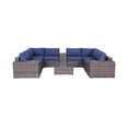 thumbnail image 1 of JERFIT 6-Person Outdoor Patio Sectional Sofa Set with Coffee Table, Brown All-Weather Wicker, 12-Piece Fully Assembled, 1 of 8