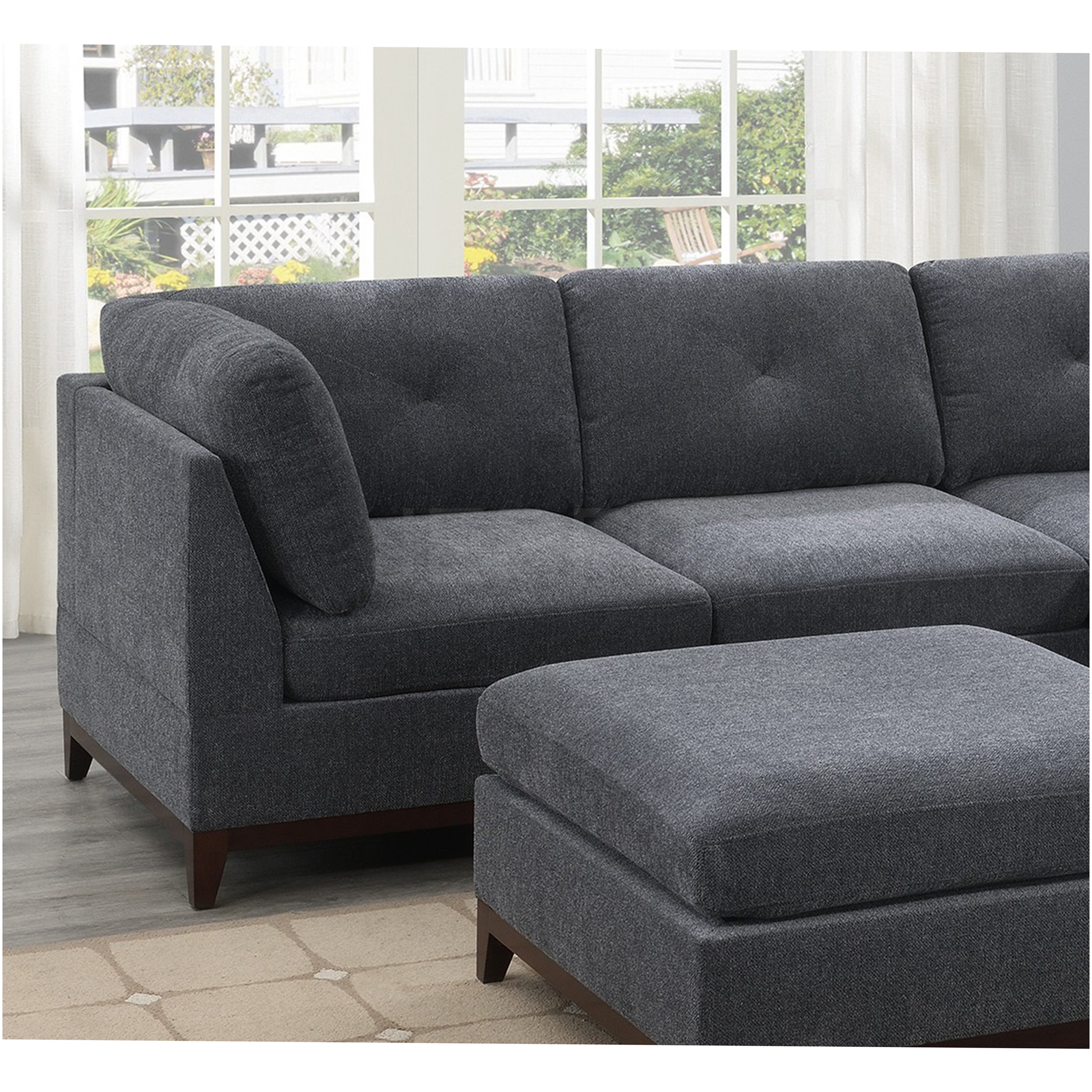 Curated visual reference: Gallery Detail: Jerfit 6 Piece Modular Chenille Sectional Sofa Set L Shaped