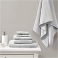 thumbnail image 1 of JERFIT 6-Piece Waffle Weave Bath Towel Set, Antimicrobial Quick-Dry 100% Cotton Towels, Soft Grey Bathroom Towel Set for Spa, 1 of 10