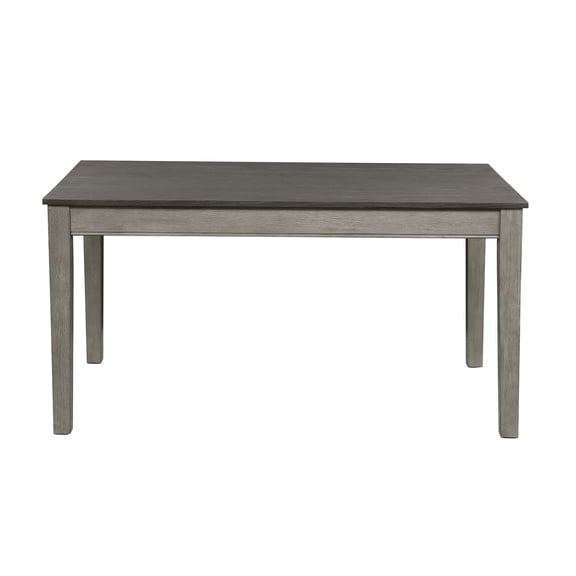 JERFIT 6-Seater Dining Table with Hidden Storage Drawers, Wire Brushed Gray Finish, Casual Kitchen & Dining Room Furniture