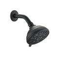 thumbnail image 1 of JERFIT 6-Spray High Pressure Matte Black Shower Head, 4 Inch ABS Rainfall Showerhead with Angle-Adjustable Mount, Clog-Resistant, Easy Installation, 1 of 7